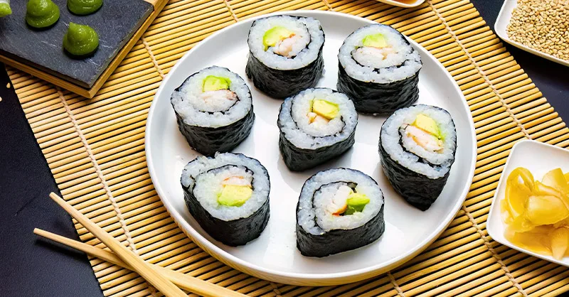 Image, photo de Sushi maki, une cuisine japonnaise.