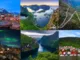 Voyage en Norvège : image, photo représentant Vue aérienne du Geirangerfjord, Îles Lofoten Norvège, Route panoramique Norvège, Bergen Norvège, Aurores boréales Norvège, Paysage de fjord de Norvège