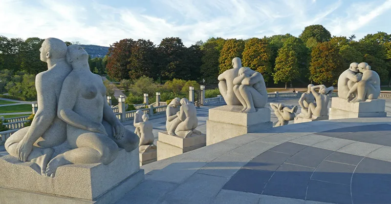 Image, photo du parc de sculptures de Vigeland à Oslo en Norvège