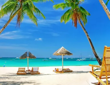 Voyage privé : image, photo d'une paradisiaque (eau turquoise, sable blanc)