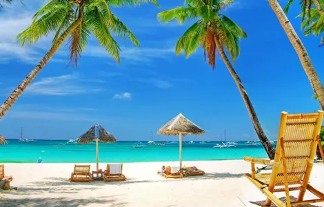 Voyage privé : image, photo d'une paradisiaque (eau turquoise, sable blanc)