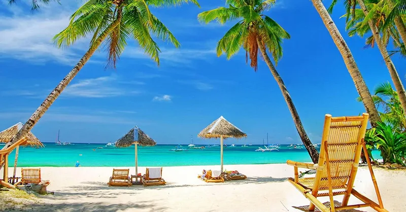 Voyage privé : image, photo d'une paradisiaque (eau turquoise, sable blanc)